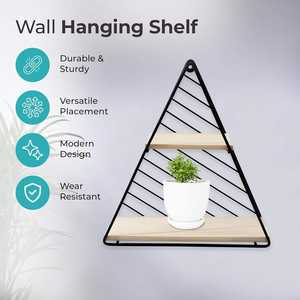 ชั้นวางติดผนังรูปสามเหลี่ยม The Better Home ทำจากเหล็กและไม้สน ตกแต่งผนังสไตล์โมเดิร์น สำหรับห้องนั่งเล่น ห้องนอน ห้องทำงาน - Product Image 3