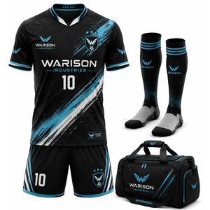 Wholesale Customized Unisex Breathable Soccer Uniform Set 100% Polyester Sublimation Football Uniform Kit - Product Image 6