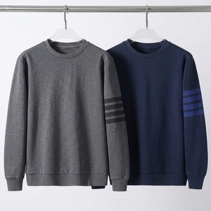 เสื้อสเวตเชิ้ตคอกลมผู้ชาย สีพื้น ผ้าถัก ทรงปกติ สวมใส่สบายๆ สำหรับฤดูใบไม้ร่วง ผลิตจากผ้าฝ้าย 100% ระบายอากาศได้ดี - Product Image 1