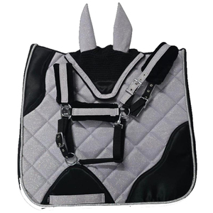 Premium Neoprene Saddle Pad, Breathable Polyester, Shock-Absorbing & Non-Slip, Matching <b>Boots</b> & Ear Bonnet Set - Product Image 2