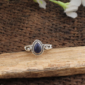 Wholesale Natural Lapis Lazuli <b>Ring</b> 925 Sterling Silver Vintage Gemstone <b>Statement</b> <b>Ring</b> for Women Fine Jewelry Factory Price - Product Image 5