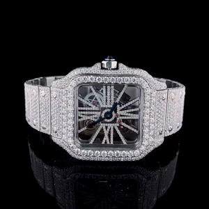 Full Automatic Rose White Color Thorns Luxury Iced Timepiece Hip Hop Iced Out <b>Watch</b> Hot Selling VVS Moissanite <b>Diamond</b> <b>Watch</b> - Product Image 3