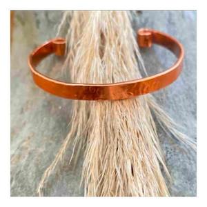 Bracelet ajustable en cuivre pur massif, fait main, manchette ouverte, bijou tendance, cadeau - Product Image 5