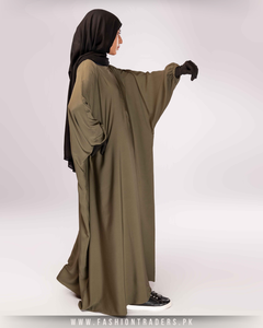 Abaya modesta de lana/poliéster con patrón sólido Bisht-Venta al por mayor sin MOQ listo para enviar ecológico - Product Image 3
