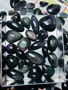 Lote al por mayor de obsidiana natural de grado AAA con ojo de arcoíris, gemas sueltas mixtas hechas a mano para la fabricación de joyas ASHU GEMS 20mm-50mm - Product Image 4