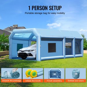 Cabina di Verniciatura Gonfiabile Portatile per Auto e Piccoli Camion 27.9 X 15.7 X 10.8 ft con Sistema di Illuminazione LED 950W+750W per Essiccazione - Product Image 4