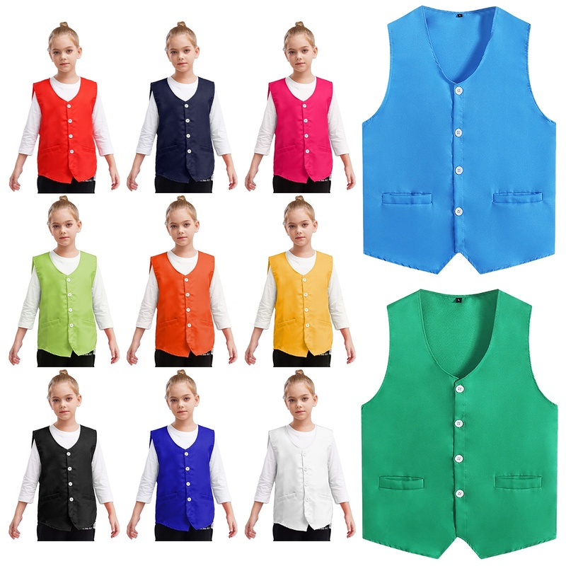 Kids Boys Girls Unisex Button Volunteer