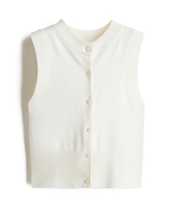 Chaleco de Punto sin Mangas para Mujer, Color Sólido, Cierre de Botones, Cuello Redondo, Suéter para Uso Diario, Alta Calidad, Personalizado - Product Image 3
