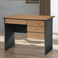 Bureau de direction à 3 tiroirs de haute qualité fabriqué en Malaisie, en panneaux de MDF durable, avec serrure, design moderne, mobilier en bois pour la maison et l'hôtel