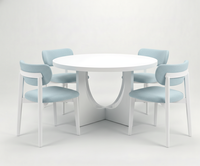 Table basse et ensemble de salle à manger modernes en bois de caoutchouc et chêne, durables et faciles à nettoyer, garantie 1 an, design compact