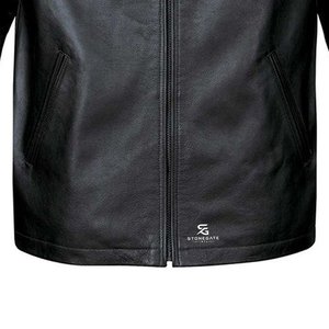 Blouson Bomber Homme en Cuir Véritable Coupe Slim Hiver Décontracté avec Logo Personnalisé Style Urbain Tendance Moto avec Poches - Product Image 3
