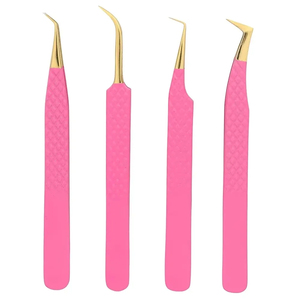 Ensemble de 4 pinces à cils de haute qualité, pinces à cils de précision durables antistatiques, pinces à cils en acier japonais - Product Image 3