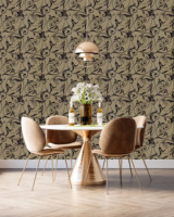 Papier peint vinyle PVC écologique, ignifuge et anti-fumée, de style européen moderne du milieu du siècle, à motifs floraux de luxe, pour salle à manger, salle de sport, centre commercial, salon
