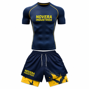 Ensemble de grappling MMA personnalisé haut de gamme : Rashguard et short pour BJJ, vêtements d'entraînement de boxe, tenue de combat légère et extensible pour la performance - Product Image 6
