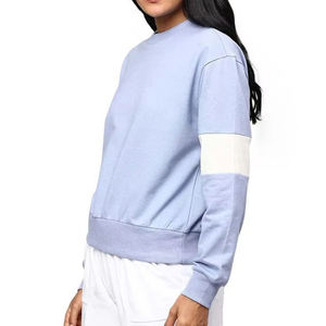 Sweat-shirt à manches longues en coton 100% écologique, couleur unie, lavé, pour femmes, hiver - Vente en ligne à prix réduit - Product Image 3