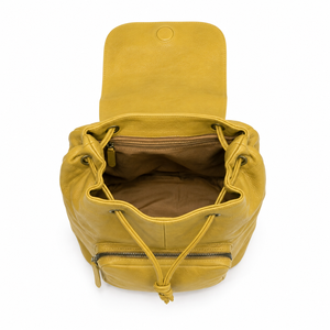 Mochila de Cuero Genuino con Cierre de Cordón, Impermeable, Gran Capacidad, Forro de Poliéster - Mochila Unisex para Viajes y Ropa - Product Image 6