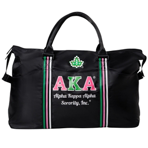 Sac de voyage noir AKA, sac de sport grande capacité pour sororité, sac de transport léger et imperméable de qualité supérieure - Product Image 1