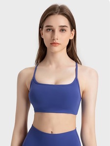 Women Backless Crossover Strap Workout <b>Crop</b> <b>Top</b> Soft Elasticity Dance Training Bralette Medium Support Athletic Activewear - Product Image 3