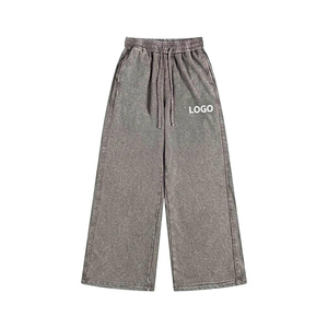 Pantalones Deportivos Extra Grandes para Hombre, 320 GSM, Algodón Vintage Lavado, 100% Algodón, Estilo Urbano Relajado - Product Image 5