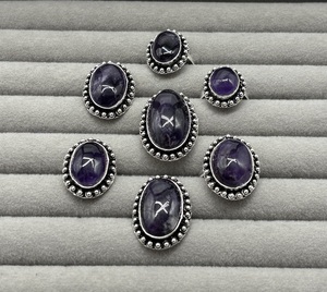 Amethyst Natural <b>Ring</b> Silver Plated Handmade Design Border <b>Ring</b> For Women Wholesale Gemstone <b>Ring</b> - Product Image 4