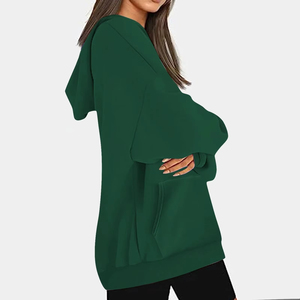 Custom Manufacturer Women's Oversized <b>Long</b> <b>Hoodies</b> Casual Loose Fit Winter Fleece 100% Cotton Front Logo OEM Service Breathable - Product Image 4