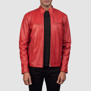 2026 Customized New Fashion <b>Men</b> Leather <b>Jacket</b> High Quality Brown Canvas Fabric Stand Knitted Best Design High Zipper Winter - Product Image 2
