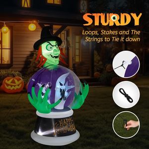 Halloween 5.9FT zucca fantasma gonfiabile all'aperto per feste decorazioni a LED per giardino prato decorazioni negozio casa - Product Image 5