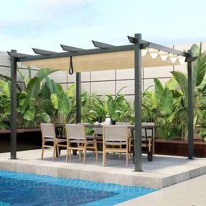 Pérgola Retráctil de Aluminio para Exteriores de 10 x 12 Pies, Elegante Toldo con Diseño de Enredadera para Decoración de Jardín - Product Image 3