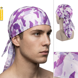Vente en gros SAMAVIA Durag en soie personnalisé pour enfants, 4 saisons, Chapeau de pirate / Bonnet de chimiothérapie / Turban / Bonnet-écharpe couleur unie, pour le sport, le cyclisme et le quotidien - Product Image 3