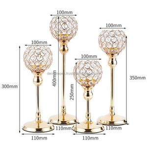 Pièce maîtresse de table de décoration de mariage bougeoir en cristal bougeoir doré de style européen pour la décoration intérieure - Product Image 2