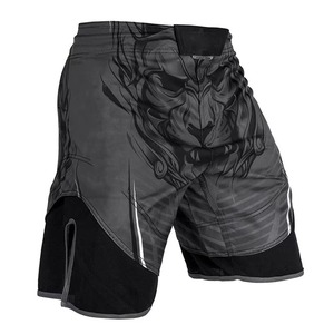Shorts MMA pour hommes rouge et noir, impression par sublimation, séchage rapide, coupe classique, vêtements de sport - Product Image 2