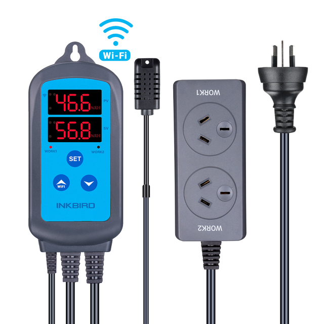 INKBIRD IHC-200-WIFI Smart Humidity Controller Meter Support WiFi Remote Control Dual Relay Output for Humidifier/Dehumidifier