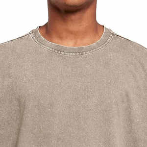 Camiseta Oversize Lavada para Hombre, Algodón Pesado, Hombro Caído, Estilo Urbano Casual, Camiseta Lisa, Fabricante de Ropa Personalizada - Product Image 5