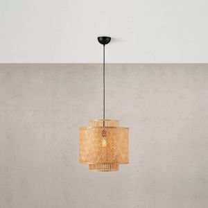 Lámpara Colgante de Bambú Premium con Estructura Resistente y Efecto de Iluminación Ambiental Suave para Interiores - Product Image 4