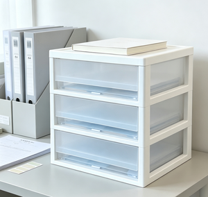 Organizador de escritorio transparente de 3 niveles, listo para usar, para documentos, papeles, archivos, artículos de papelería, para oficina y hogar. - Product Image 4