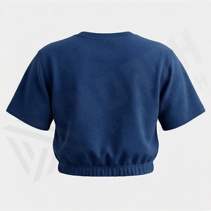 Customized Color Cotton Women <b>Crop</b> <b>Top</b> Screen Print Plain Fitted Design Streetwear Fitness Gym Workout Activewear Tee - Product Image 2