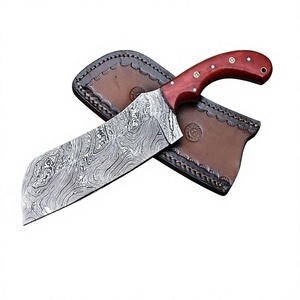 Cuchillo de caza hecho a mano de acero de Damasco, hoja con punta curva, mango de madera, 12 pulgadas, filo biselado afilado, cuchillo de caza para exteriores. - Product Image 1