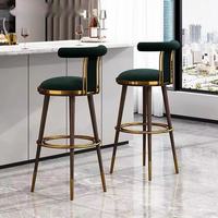 Tabouret de bar en bois massif de luxe léger avec dossier rembourré, chaise haute pour îlot de cuisine, maison, pub, club, comptoir, salle à manger