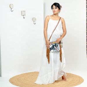 Women's Vintage Style 2-in-1 Set <b>Summer</b> Fashion Genuine Leather Single Strap Tote Canvas <b>Handbag</b> Zipper Portable Autumn - Product Image 1