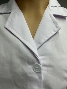 Bata de Laboratorio Médica Unisex de Algodón y Poliéster Blanca para Hospital, Uniforme para Doctor y Enfermera - Product Image 4