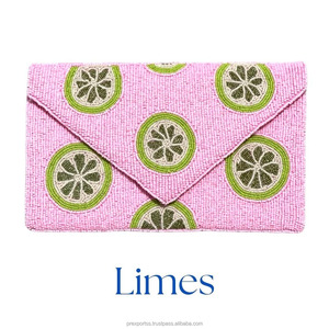 Bolso de Mano Tipo Clutch de Verano con Limones, Bordado a Mano con Cuentas, Bolso Portátil Personalizado para Fiestas Nocturnas, Bodas, Diseño de Moda de Lujo - Product Image 4