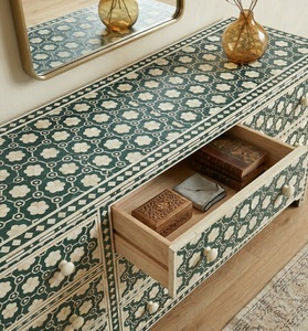 Handmade Bone Inlay Solid Wood <b>Dining</b> Sideboard Chest of Drawers Carved <b>Storage</b> <b>Cabinet</b> Modern Luxury Living <b>Room</b> Buffet - Product Image 5