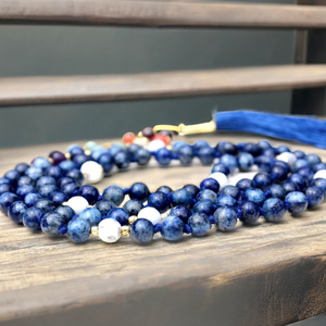 Tendance Pulsera 7 Chakra Yoga Bijoux Lapis Lazuli 108 Noué Mala Perles À La Main Artiste Indien Colliers De Perles - Product Image 1