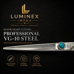 NYBL-55 5.5inch Straight <b>Left</b>-<b>handed</b> <b>Scissors</b> JAPAN 440C Sharp 58-59HRC Hardness Stainless Steel Handle Barber Shears Hair 28 - Product Image 6
