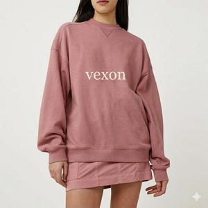 Sweat-shirt à col montant minimaliste urbain pour femme, pull oversize en molleton de coton doux, chaud et confortable, streetwear décontracté d'hiver - Product Image 1