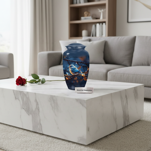 Urne de crémation personnalisée sur le thème des oiseaux belle urne en métal de cendres de souvenir vente en gros prix d'usine fabricant d'urne funéraire de cimetière - Product Image 2