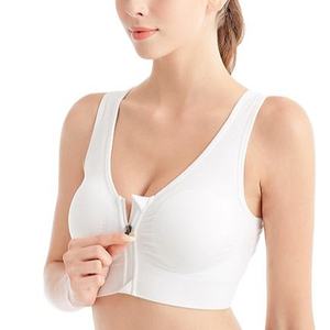 Ladies Seamless Sports Bra Grey Front Zip High <b>Support</b> Yoga Running Workout <b>Crop</b> <b>Top</b> - Product Image 5