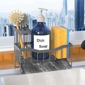 Organizzatore per Lavello in Acciaio Inox con Porta Spugna e Spazzola, Antiruggine, per Organizzazione Cucina - Product Image 1
