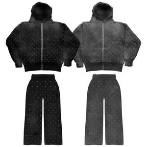 Conjunto Deportivo Kivotech 100% Algodón con Logotipo Personalizado, Pantalones Deportivos Gruesos, Sudadera Corta y Sudadera con Capucha, Traje Deportivo - Product Image 1