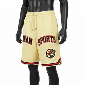 Short de basketball pour homme, tissu mesh léger premium GSM, anti-transpiration, logo personnalisé appliqué, short de sport pour homme. - Product Image 4